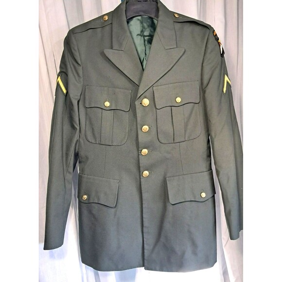 DeRossi And Son Men's US Army Airborne SGT Green Dress Coat Jacket Size 39L - Picture 1 of 14